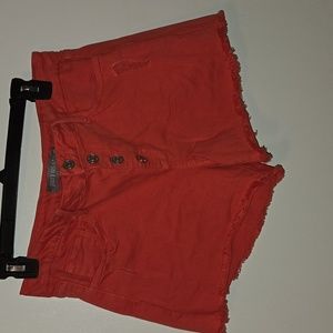 JustUsa Myra Mid Rise Frayed Hem Button Fly Short